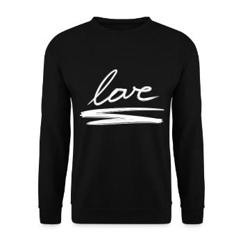 liebe text strich valentinstag - Unisex Pullover - Schwarz - Vorne - Alina (178cm) & Michal (187cm)