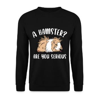 Nagetier Meerschwein Meerschweinchen - Unisex Pullover - Schwarz - Vorne - Alina (178cm) & Michal (187cm)