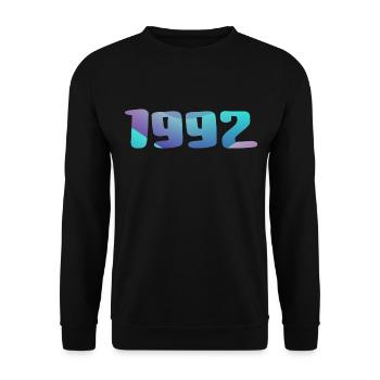 Cadeau Anniversaire 1992 Millésime 1992 Rétro 1992 - Sweat-shirt Unisexe - noir - Devant - Alina (178cm) & Michal (187cm)
