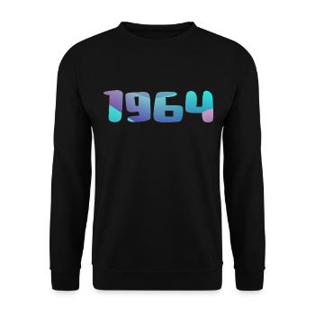 Geburtstagsgeschenk 1964 Jahrgang 1964 Retro 1964 - Unisex Pullover - Schwarz - Vorne - Alina (178cm) & Michal (187cm)