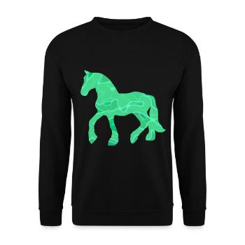 cheval chevaux coeur équitation filles femmes cadeau - Sweat-shirt Unisexe - noir - Devant - Alina (178cm) & Michal (187cm)