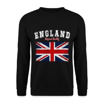 England Flagge Vintage Union Jack - Unisex Pullover - Schwarz - Vorne - Alina (178cm) & Michal (187cm)