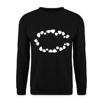 form muster kreis symbol punkte - Unisex Pullover - Schwarz - Vorne - Alina (178cm) & Michal (187cm)
