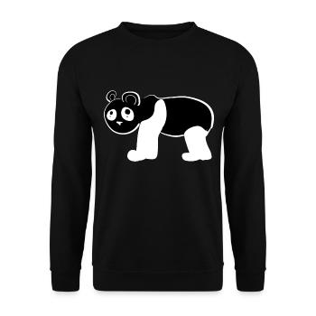Bär Panda Tier Symbol - Unisex Pullover - Schwarz - Vorne - Alina (178cm) & Michal (187cm)