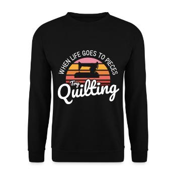 Quilten von Tagesdecken - Unisex Pullover - Schwarz - Vorne - Alina (178cm) & Michal (187cm)