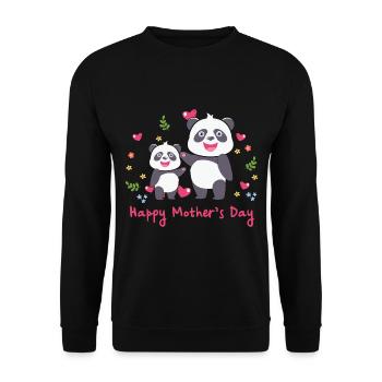 happy Mothersday - Unisex Pullover - Schwarz - Vorne - Alina (178cm) & Michal (187cm)