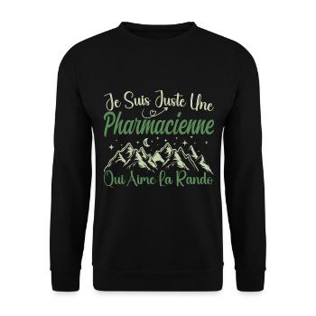 Pharmacienne aventurier passionnée de Randonnée - Sweat-shirt Unisexe - noir - Devant - Alina (178cm) & Michal (187cm)