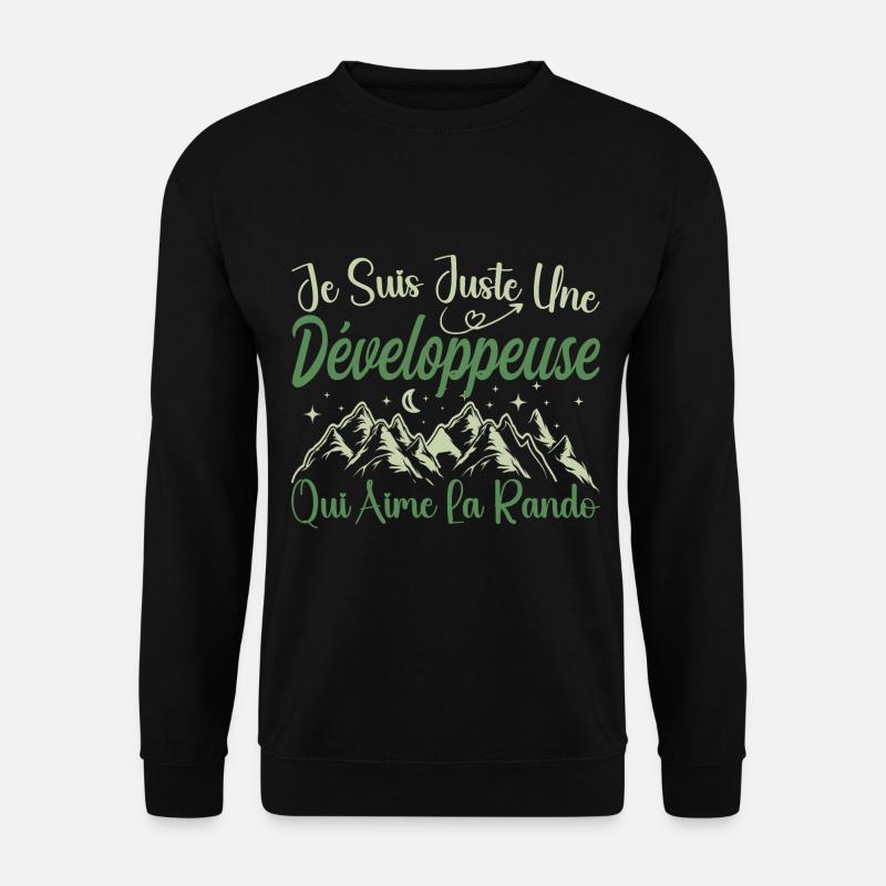 Développeuse aventurier passionnée de Randonnée - Sweat-shirt Unisexe - noir