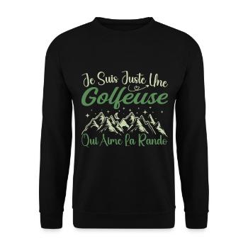 Golfeuse aventurier passionnée de Randonnée cadeau - Sweat-shirt Unisexe - noir - Devant - Alina (178cm) & Michal (187cm)