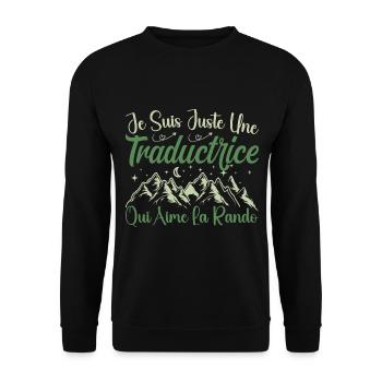 Traductrice aventurier passionnée de Randonnée cad - Sweat-shirt Unisexe - noir - Devant - Alina (178cm) & Michal (187cm)
