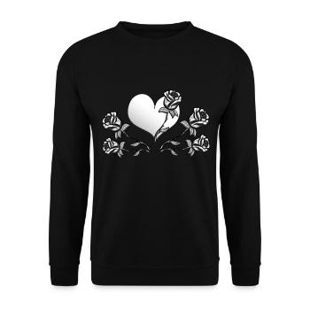 rosen blumen pflanzen herz pflanze - Unisex Pullover - Schwarz - Vorne - Alina (178cm) & Michal (187cm)