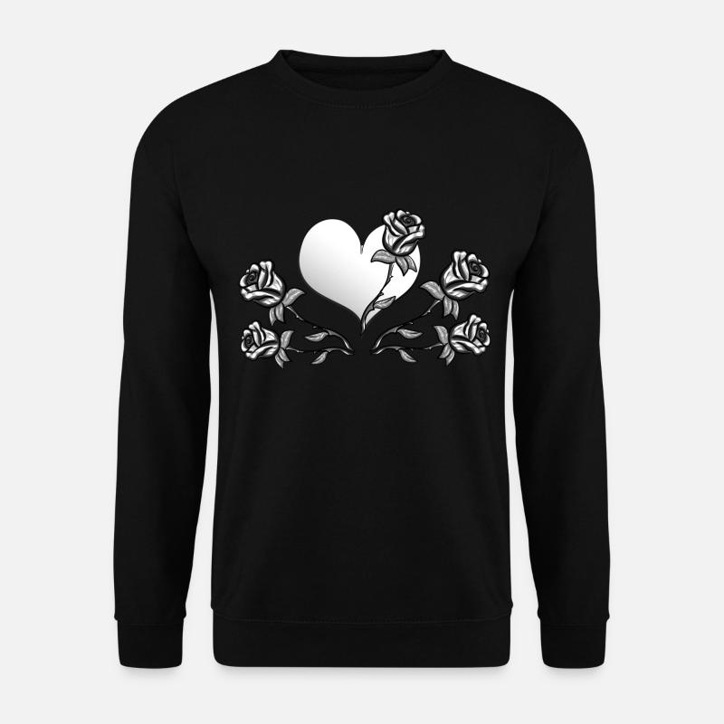 Rose flowers plants heart plant - Unisex Sweatshirt - black