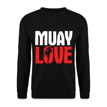 Thaiboxen Muay Thai - Unisex Pullover - Schwarz - Vorne - Alina (178cm) & Michal (187cm)