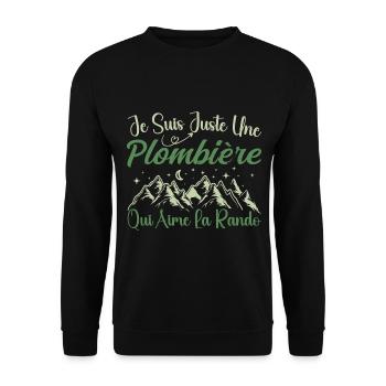 Plombière aventurier passionnée de Randonnée - Sweat-shirt Unisexe - noir - Devant - Alina (178cm) & Michal (187cm)