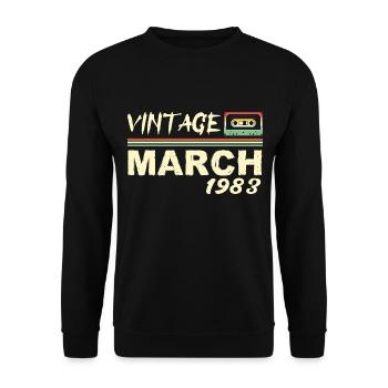 Mars 1983 - March 1983 - Sweat-shirt Unisexe - noir - Devant - Alina (178cm) & Michal (187cm)