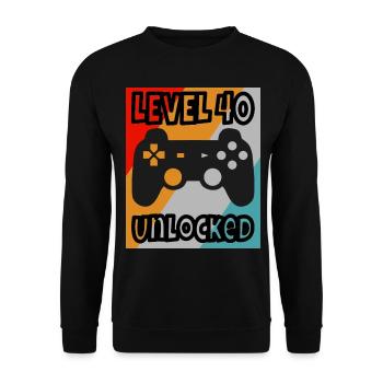 40ème anniversaire Gamer Level 40 unlocked - Sweat-shirt Unisexe - noir - Devant - Alina (178cm) & Michal (187cm)
