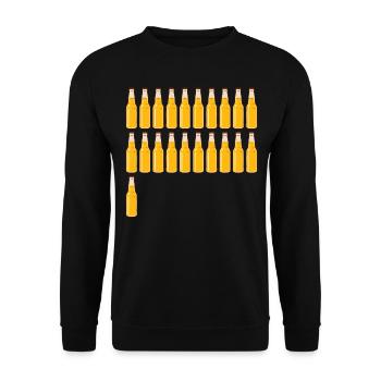 21 Bierflaschen - Bier - 21 Jahre - 21. Geburtstag - Unisex Pullover - Schwarz - Vorne - Alina (178cm) & Michal (187cm)