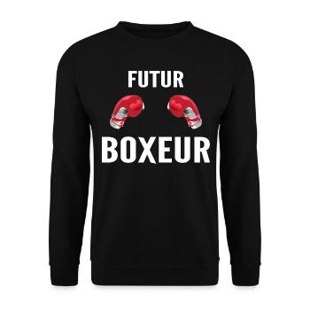Zukunft Boxer - Unisex Pullover - Schwarz - Vorne - Alina (178cm) & Michal (187cm)
