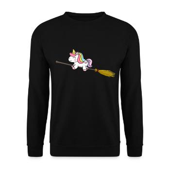 Licorne sorcière créature mythique mystique - Sweat-shirt Unisexe - noir - Devant - Alina (178cm) & Michal (187cm)