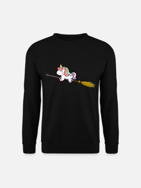 Einhorn Hexe Fabelwesen Mystisch - Unisex Pullover - Schwarz