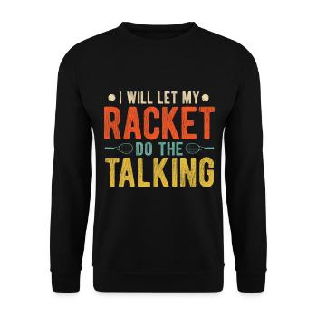 Tennisplatz Spruch Für Tennis - Unisex Pullover - Schwarz - Vorne - Alina (178cm) & Michal (187cm)