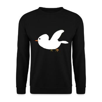 Bird Animal Symbol Wings Fly Cartoon - Unisex Sweatshirt - black - Front - Alina (178cm) & Michal (187cm)
