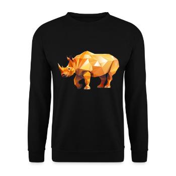 Rhino Low Poly Logo Design - Unisex Sweatshirt - black - Front - Alina (178cm) & Michal (187cm)