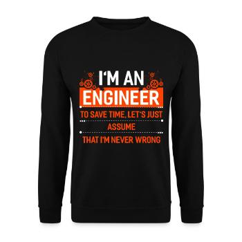 Ingénieur génie mécanique cadeau génie électrique - Sweat-shirt Unisexe - noir - Devant - Alina (178cm) & Michal (187cm)