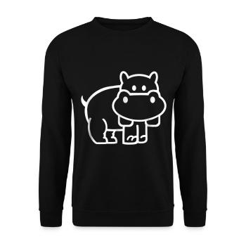 Hippo, cadeau drôle de T-shirt d'hippopotame - Sweat-shirt Unisexe - noir - Devant - Alina (178cm) & Michal (187cm)