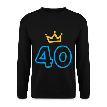 40. Geburtstag Krone - Unisex Pullover - Schwarz - Vorne - Alina (178cm) & Michal (187cm)