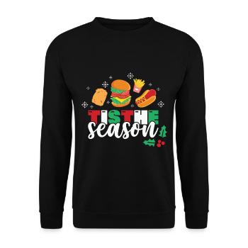 Tis the Season Fastfood Christmas - Unisex Sweatshirt - black - Front - Alina (178cm) & Michal (187cm)