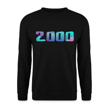 Geburtstagsgeschenk 2000 Jahrgang 2000 Retro 2000 - Unisex Pullover - Schwarz - Vorne - Alina (178cm) & Michal (187cm)