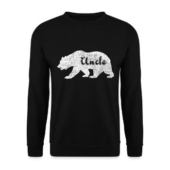 Uncle Bear. Gifts for uncles. Camping. Wildlife. - Unisex Sweatshirt - black - Front - Alina (178cm) & Michal (187cm)
