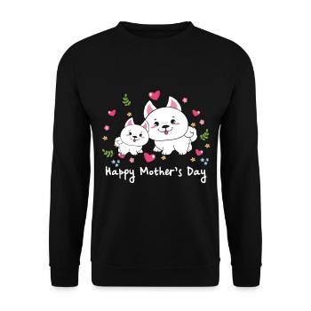 happy Mothersday - Unisex Pullover - Schwarz - Vorne - Alina (178cm) & Michal (187cm)