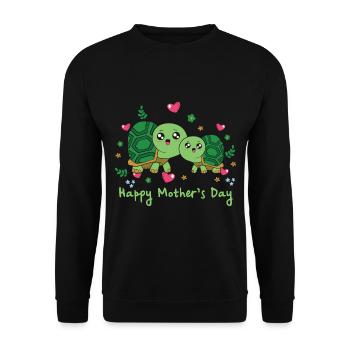 happy Mothersday - Unisex Pullover - Schwarz - Vorne - Alina (178cm) & Michal (187cm)