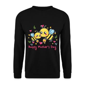 happy Mothersday - Unisex Pullover - Schwarz - Vorne - Alina (178cm) & Michal (187cm)