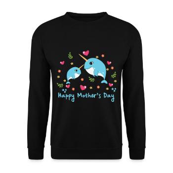 happy Mothersday - Unisex Pullover - Schwarz - Vorne - Alina (178cm) & Michal (187cm)