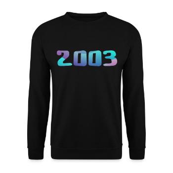 Cadeau Anniversaire 2003 Millésime 2003 Rétro 2003 - Sweat-shirt Unisexe - noir - Devant - Alina (178cm) & Michal (187cm)
