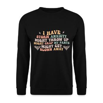 ich habe Angst vor Gewittern und muss mich übergeben - Unisex Pullover - Schwarz - Vorne - Alina (178cm) & Michal (187cm)