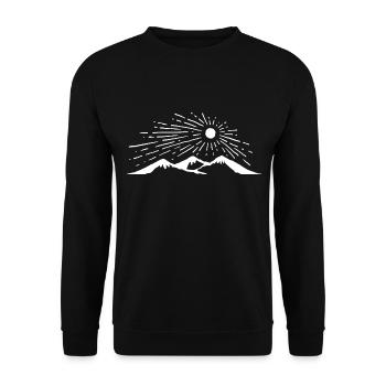 Mountain sun hiking mountaineering climbing gift - Unisex Sweatshirt - black - Front - Alina (178cm) & Michal (187cm)