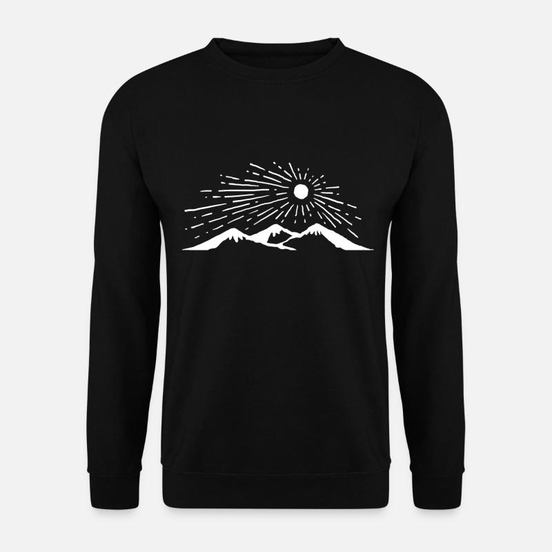 Berg Sonne Wandern Bergsteigen Klettern Geschenk - Unisex Pullover - Schwarz