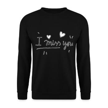 I miss you dear couples - Unisex Sweatshirt - black - Front - Alina (178cm) & Michal (187cm)