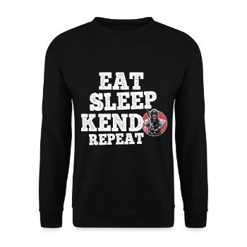 Japanischer Schwertkampf Kendo - Unisex Pullover - Schwarz - Vorne - Alina (178cm) & Michal (187cm)