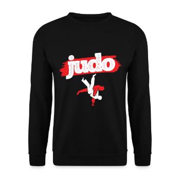 Japanischer Kampfsport Judo - Unisex Pullover - Schwarz - Vorne - Alina (178cm) & Michal (187cm)