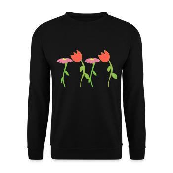 Symbole Fleur Plante Fleur Rose Rouge - Sweat-shirt Unisexe - noir - Devant - Alina (178cm) & Michal (187cm)
