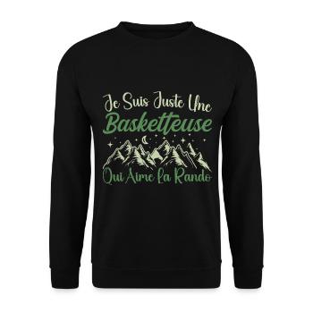 Basketteuse aventurier passionnée de Randonnée - Sweat-shirt Unisexe - noir - Devant - Alina (178cm) & Michal (187cm)
