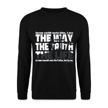 Jésus Christ le chemin de la vérité et la vie - Sweat-shirt Unisexe - noir - Devant - Alina (178cm) & Michal (187cm)