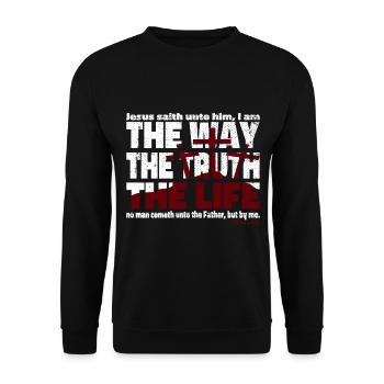 Jésus Christ le chemin de la vérité et la vie - Sweat-shirt Unisexe - noir - Devant - Alina (178cm) & Michal (187cm)