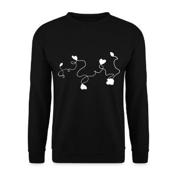 cœur cœur ligne d’amour feuilles - Sweat-shirt Unisexe - noir - Devant - Alina (178cm) & Michal (187cm)