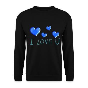 ich liebe dich herzen text valentinstag - Unisex Pullover - Schwarz - Vorne - Alina (178cm) & Michal (187cm)